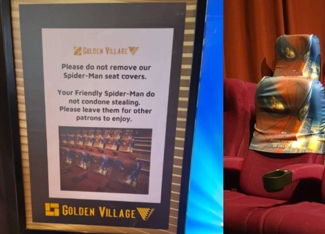 With great power comes... great theft? Spider-Man seat covers stolen from cinema after Brand New Day hits screens