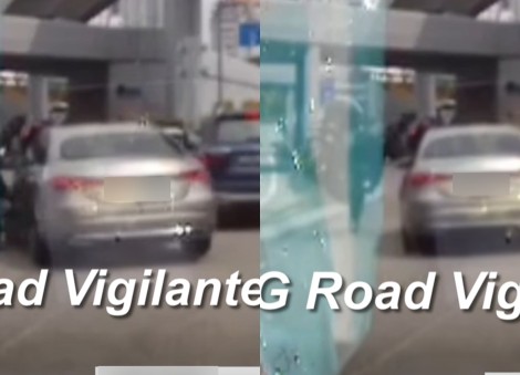 Singapore-registered car sends motorcyclist flying while changing lanes at JB checkpoint