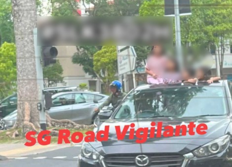 Kids spotted standing through GetGo car sunroof; firm warns against unsafe driving 