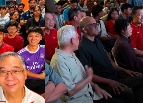 President Tharman, Gan Kim Yong and Janil Puthucheary spotted at World Cup final screenings