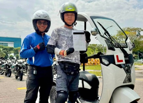 Stroke and heart attack survivor fulfils dream of riding motorcycle, passes practical test