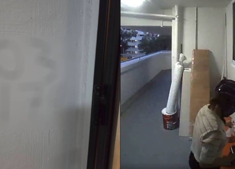 Foodpanda rider defaces wall outside Bukit Batok HDB flat, returns to paint over it