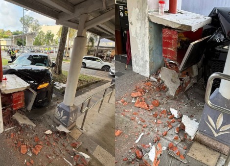69-year-old driver mounts pavement, crashes onto walkway at Bedok HDB block