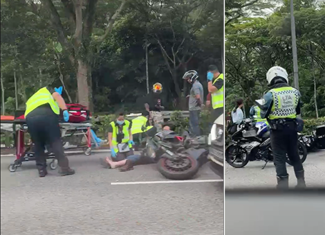 3 motorcyclists injured in 4-vehicle accident on Pan Island Expressway