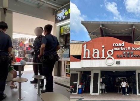 Diners allegedly argue over seats at Haig Road hawker centre, throw porridge at each other