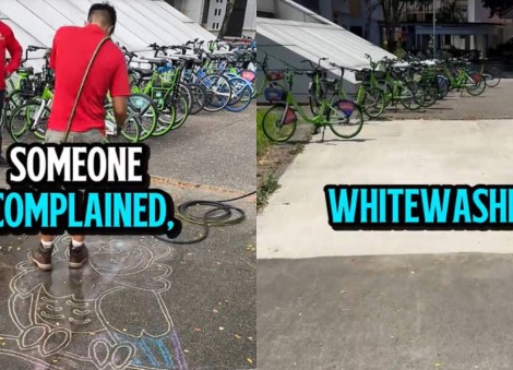 Man who creates sidewalk art with power washer detained by SMRT and reported to police