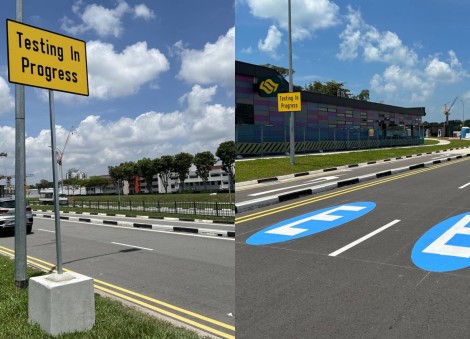 Possible road signs, markings for ERP 2.0 being tested by LTA along Bayshore Drive