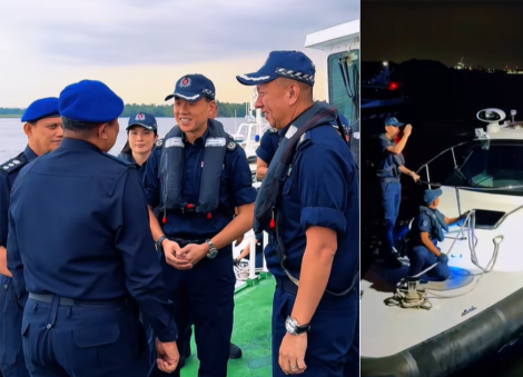 Police Coast Guard crosses deck with Johor counterparts, breaks fast together at sea