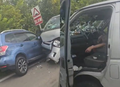 2 drivers taken to hospital after head-on collision involving van and car in Lim Chu Kang