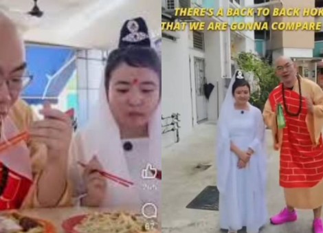 Food vlogger apologises after dressing up as monk to review Hokkien mee