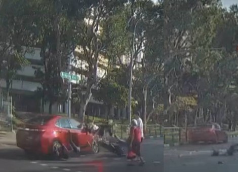 Woman and 2 children on PMD taken to hospital after car rams into them in Hougang