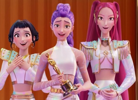 KPop Demon Hunters songwriting team continue Oscars acceptance speech backstage after being cut off on camera