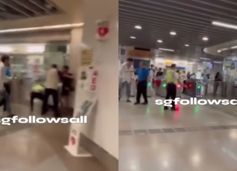 2 men injured after Serangoon MRT station brawl, arrested for affray