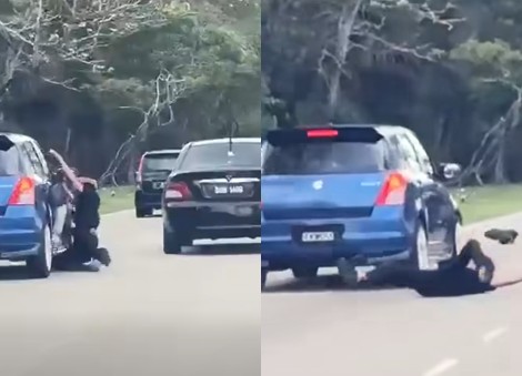 Man in Malaysia hangs on to ex-wife's car as she drives off, gets arrested for drug use