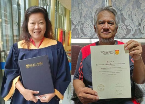 600 students above age of 40 graduate from polytechnics; man, 56, pursued further studies at the same time as daughter