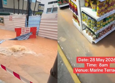Pipe leak causes flooding in Marine Terrace, water supply to 12 HDB units disrupted