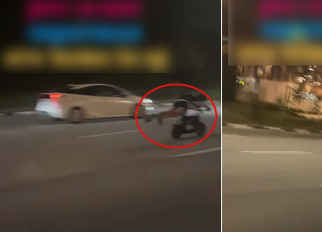 Teen seen speeding down Keppel Road on PMD while doing 'Superman' stunt
