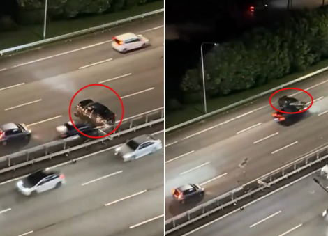 Car gets hit 3 times within minutes in multi-vehicle accident on Malaysia highway