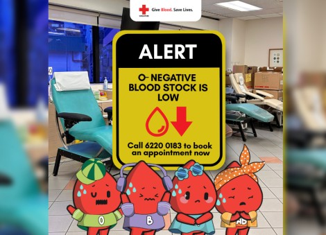 Singapore Red Cross calls for O- blood donors as supply runs low
