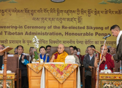 Penpa Tsering sworn in for a second term to lead Tibet's government-in-exile