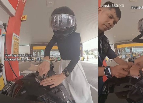 Stuck fuel cap leaves biker stranded, passing cops step in to help: 'Very kind' 