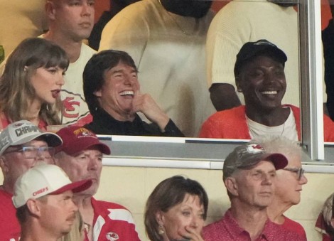 Taylor Swift skips the Emmys for Arrowhead, cheering on hubby Travis Kelce alongside Tom Cruise