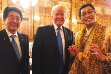PHOTOS: Trump meets with 'pineapple-apple-pen' star Pikotaro