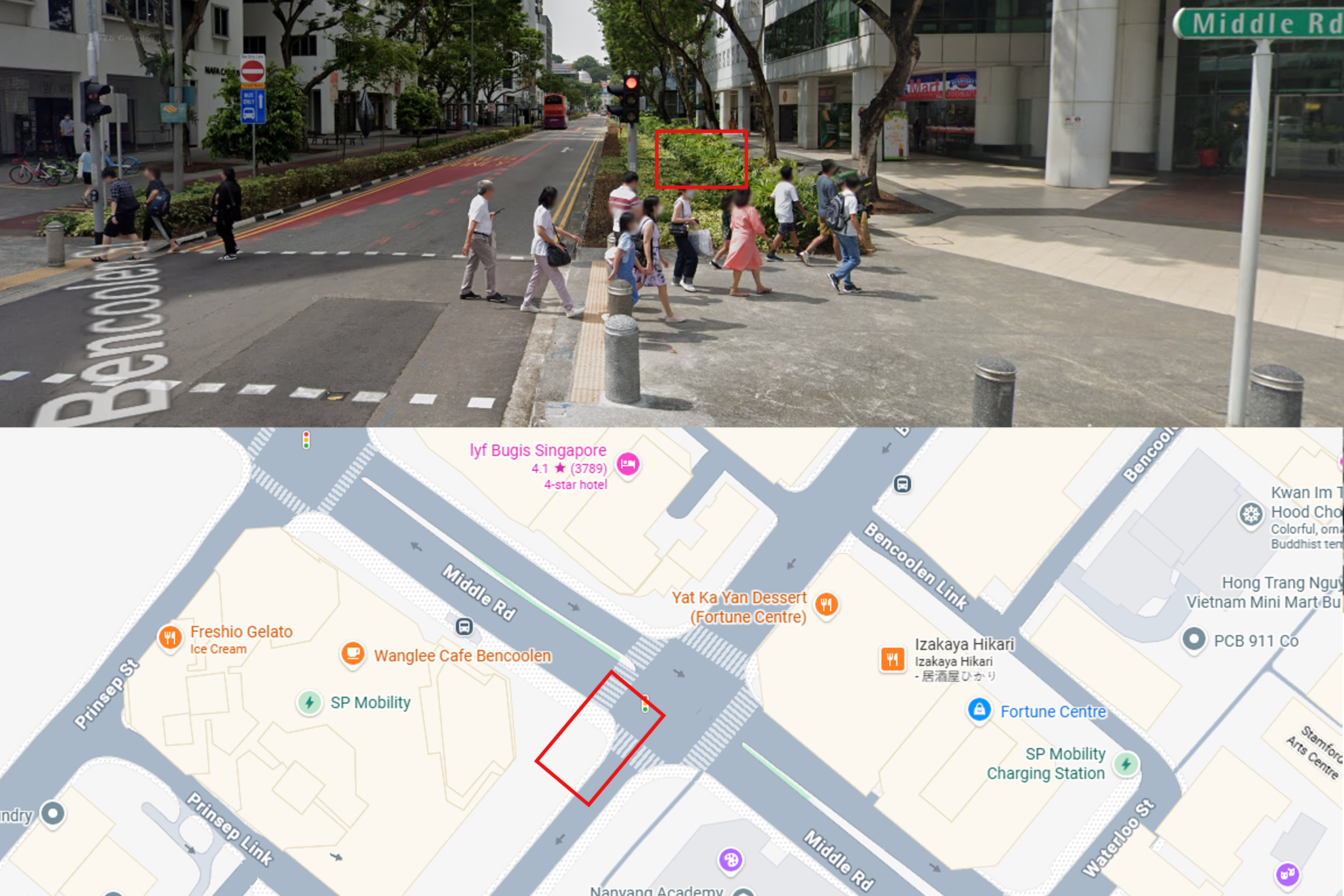 Composite image showing where the accident took place.