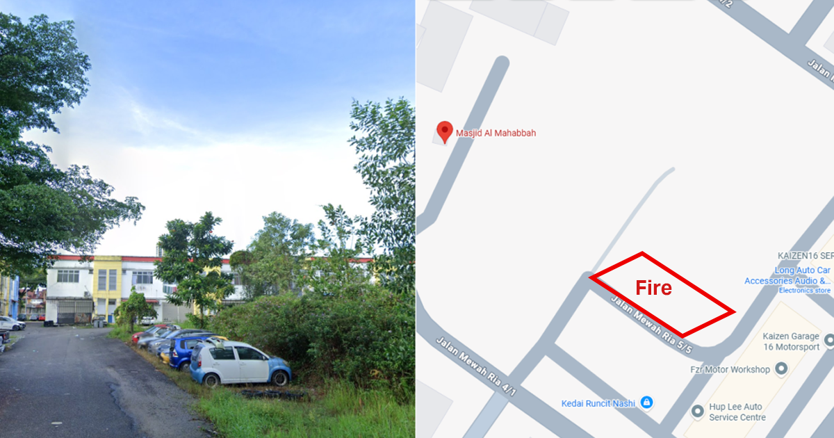 The location of the bush fire which affected 18 cars on Tuesday (Jan 27).