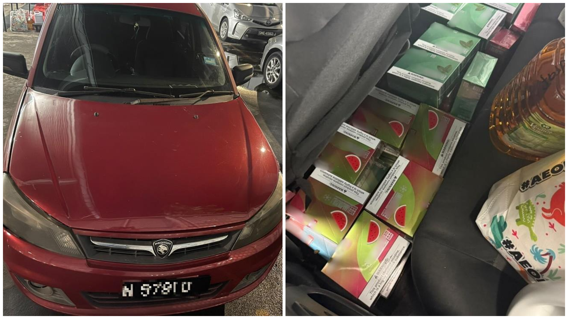 The Malaysia-registered van driven by Lim Teck Wee, 19, was found with over 1,600 e-vaporisers and related components.